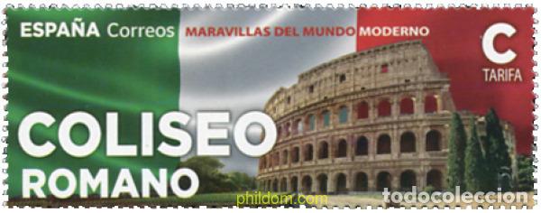 Sellos: 640036 MNH ESPA&Ntilde;A 2021 MARAVILLAS DEL MUNDO MODERNO - COLISEO ROMANO