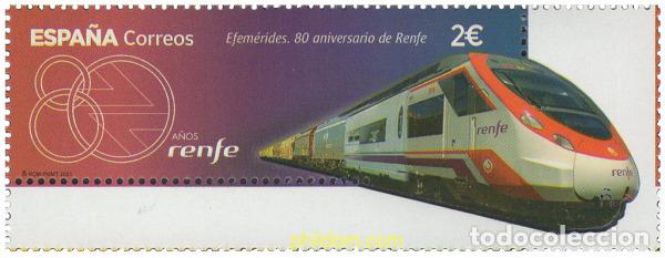 Sellos: 643371 MNH ESPA&Ntilde;A 2021 80 ANIVERSARIO DE RENFE