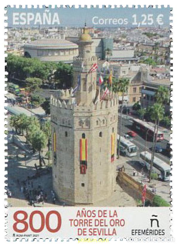 Sellos: 651858 MNH ESPA&Ntilde;A 2021 800 A&Ntilde;OS DE LA TORRE DEL ORO DE SEVILLA