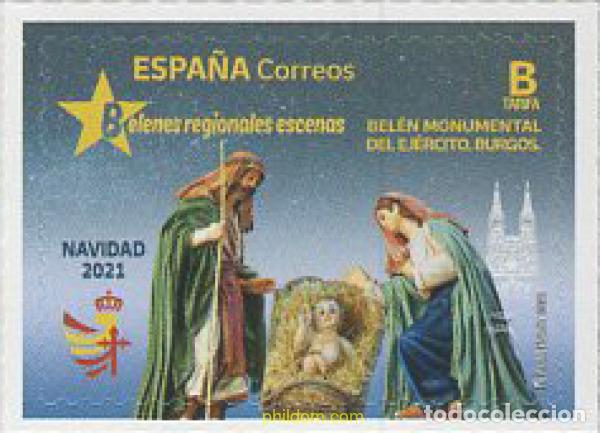Sellos: 660296 MNH ESPA&Ntilde;A 2021 NAVIDAD. BELENES REGIONALES ESCENAS. BEL&Eacute;N MONUMENTAL DEL EJ&Eacute;RCITO-BURGOS