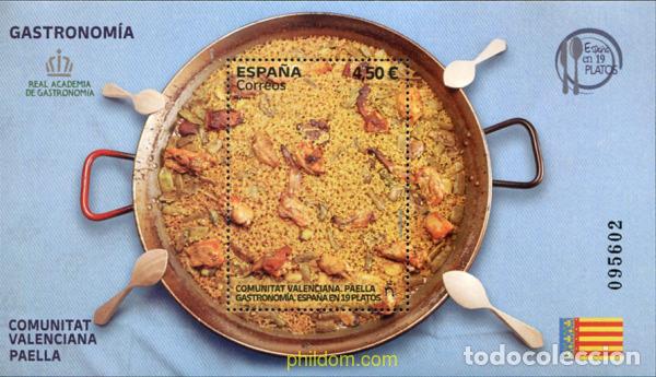 Sellos: 685460 MNH ESPA&Ntilde;A 2022 GASTRONOM&Iacute;A ESPA&Ntilde;A EN 19 PLATOS COMUNITAT VALENCIANA PAELLA