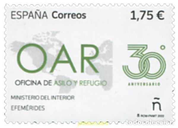 Sellos: 685463 MNH ESPA&Ntilde;A 2022 30 A&Ntilde;OS DE LA OFICINA DE ASILO Y REFUGIO