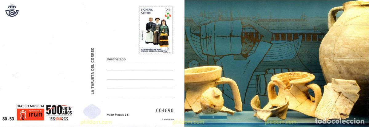 Sellos: 687067 MNH ESPA&Ntilde;A 2022 CENTENARIO SOCIEDAD IRUNGO ATSEGI&Ntilde;A