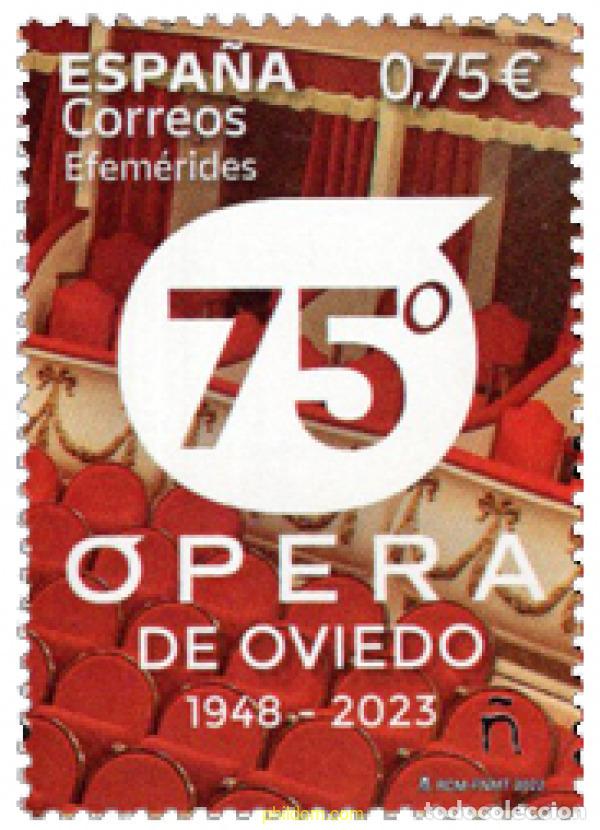Sellos: 687998 MNH ESPA&Ntilde;A 2022 75 ANIVERSAROP DE LA OPERA DE OVIEDO