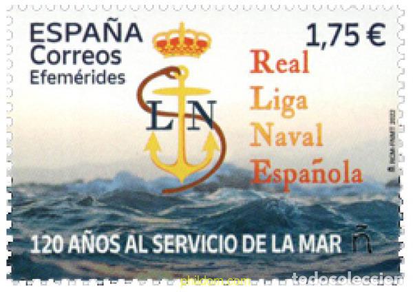 Sellos: 687962 MNH ESPA&Ntilde;A 2022 120 A&Ntilde;OS REAL LIGA NAVAL ESPA&Ntilde;A
