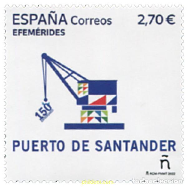 Sellos: 689346 MNH ESPA&Ntilde;A 2022 150 ANIVERSARIO DEL PUERTO DE SANTANDER