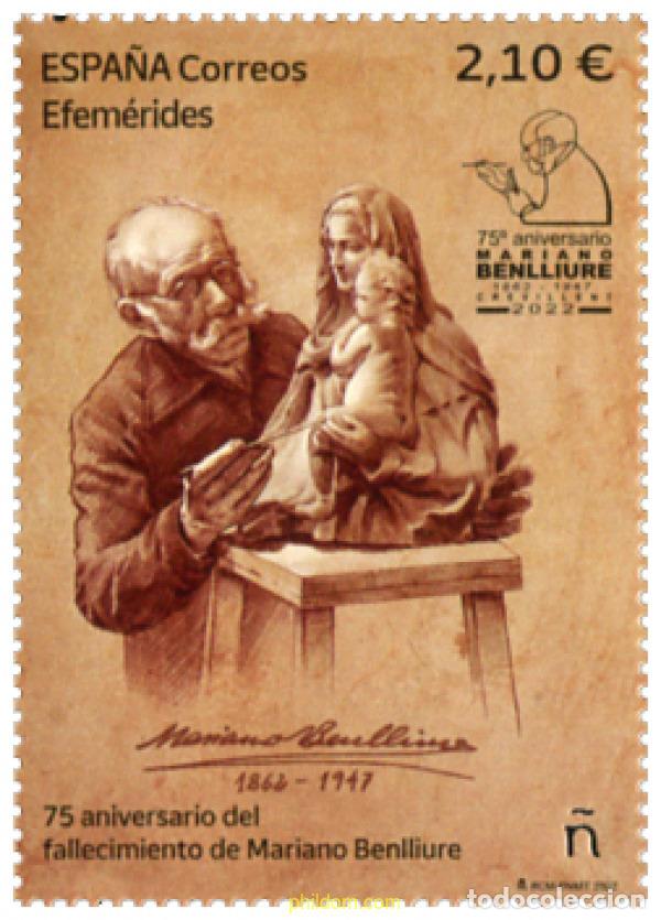 Sellos: 690335 MNH ESPA&Ntilde;A 2022 75 ANIVERSARIO DEL FALLECIMIENTO DE MARIANO BENLLIURE- ESCULTOR