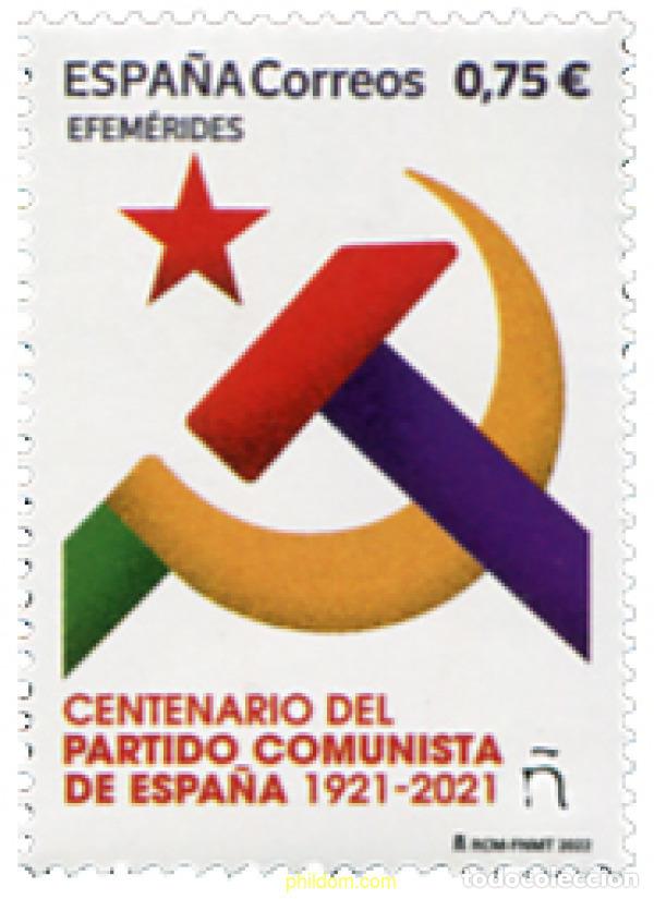 Sellos: 690353 MNH ESPA&Ntilde;A 2022 CENTENARIO DEL PARTIDO COMUNISTA DE ESPA&Ntilde;A