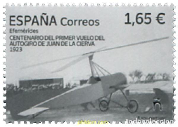 Sellos: 696159 MNH ESPA&Ntilde;A 2023 CENTENARIO DEL PRIMER VUELO DEL AUTOGIRO JUAN DE LA CIERVA