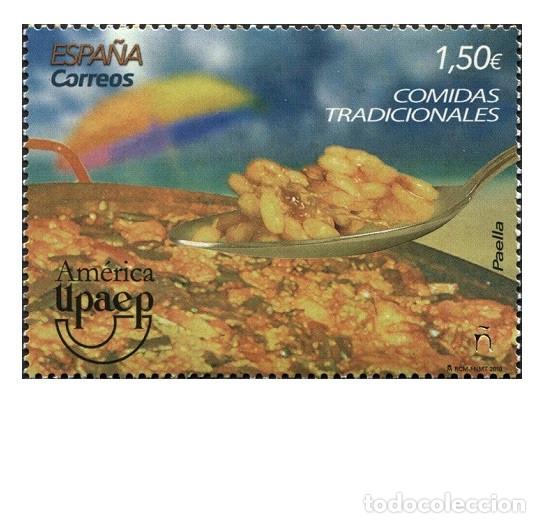 Sellos: Edifil 5348 MNH Paella America UPAEP Comidas Tradicionales SIN FIJA SELLO Espa&ntilde;a 2019