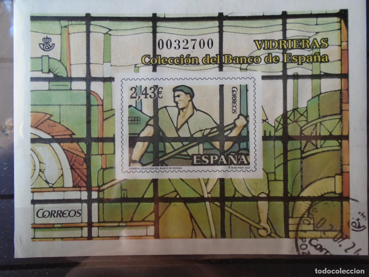 Sellos: 2,43 &euro; A&Ntilde;O 2007 VIDRIERAS COLECCION BAN ESPA&Ntilde;A HOJA BLOQUE