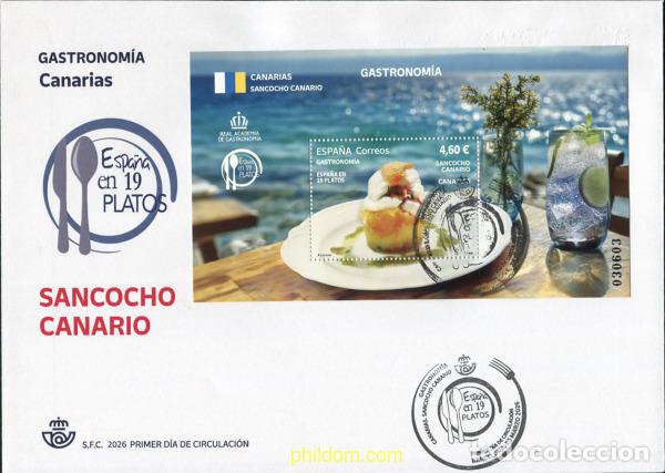 Sellos: 787798 MNH ESPA&Ntilde;A 2026 GASTRONOM&iacute;A: ESPA&ntilde;A EN 19 PLATOS. CANARIAS. SANCOCHO CANARIO.