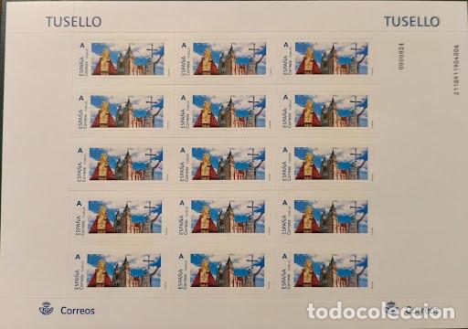 Sellos: Hoja bloque / Pliego TUSELLO de Correos de Espa&ntilde;a - Tarifa A (Virgen de Covadonga / Asturias)