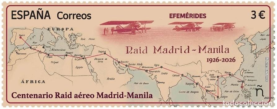 Sellos: ESPA&Ntilde;A 2026 - CENTENARIO RAID AEREO MADRID-MANILA (NUEVO)