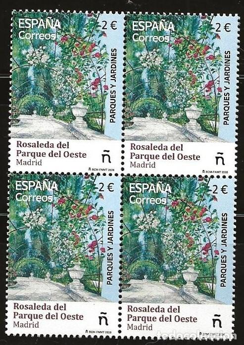 Sellos: ESPA&Ntilde;A 2026 - ROSALEDA DEL PARQUE DEL OESTE, MADRID (NUEVO) X4