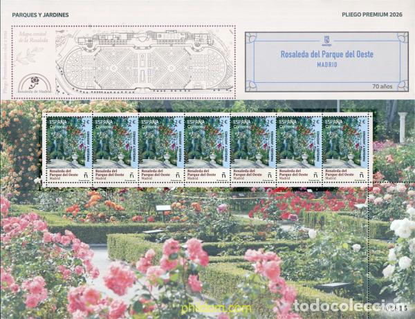 Sellos: 789695 MNH ESPA&Ntilde;A 2026 PARQUES Y JARDINES. ROSALEDA DEL PARQUE DEL OESTE. MADRID.