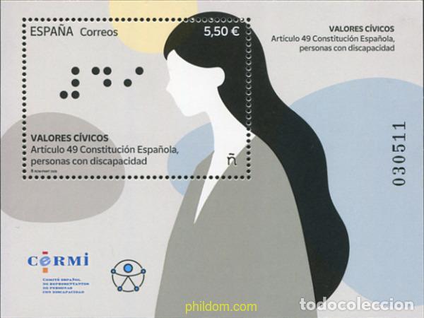 Sellos: 790376 MNH ESPA&Ntilde;A 2026 VALORES C&iacute;VICOS. ARTICULO 49 CONSTITUCI&oacute;N ESPA&ntilde;OLA, PERSONAS CON DISCAPA