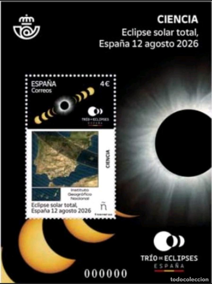 Sellos: ESPA&Ntilde;A 2026 HB CIENCIA: ECLIPSE SOLAR TOTAL, ESPA&Ntilde;A 12 AGOSTO 2026 MNH ED HB-5934 YT F5694