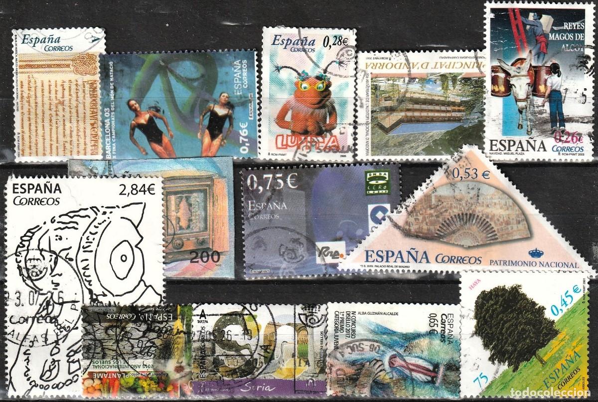 Sellos: Espa&ntilde;a Lote n&ordm;1 de sellos actuales en euros ya usados.Variados.Todos distintos.