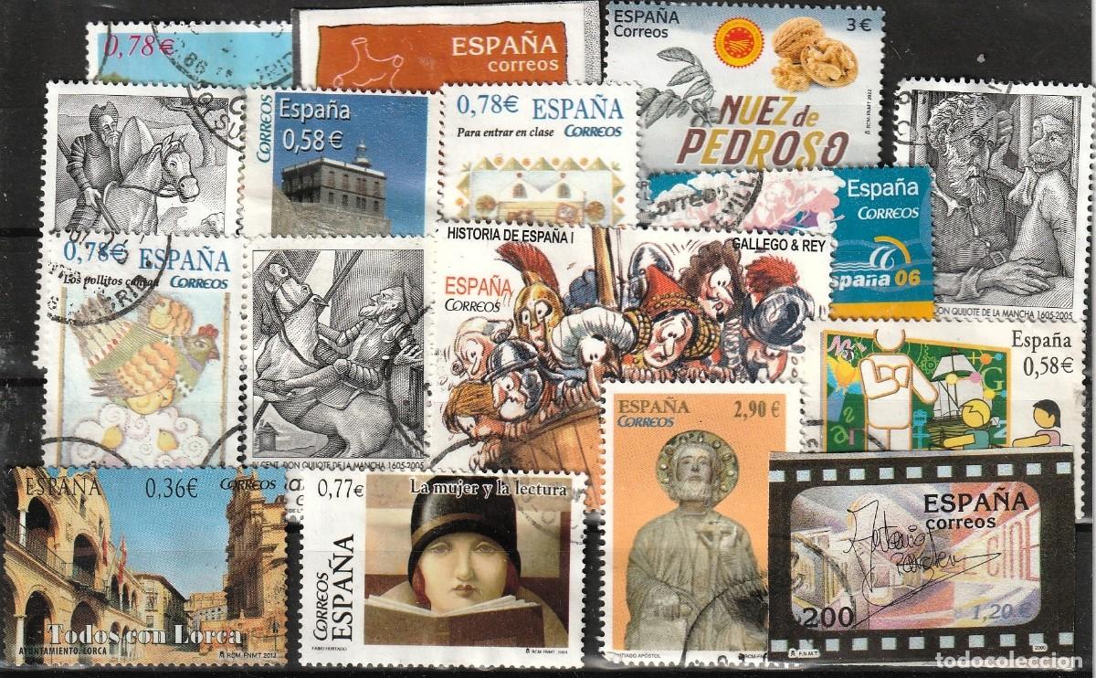 Sellos: Espa&ntilde;a lote de sellos actuales en euros y usados.Todos distintos