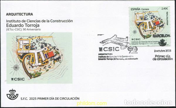 Sellos: 777317 MNH ESPA&Ntilde;A 2025 ARQUITECTURA. INSTITUTO DE CIENCIAS DE LA CONSTRUCCI&oacute;N EDUARDOTORROJA (IET