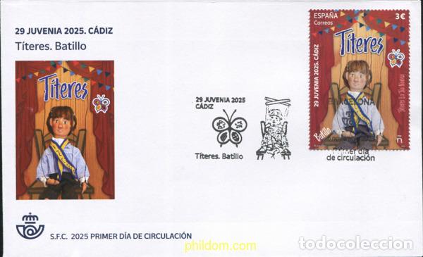 Sellos: 777328 MNH ESPA&Ntilde;A 2025 29 JUVENIA C&aacute;DIZ. T&iacute;TERES. T&iacute;TTERES LA T&iacute;A NARICA. BATILLO.