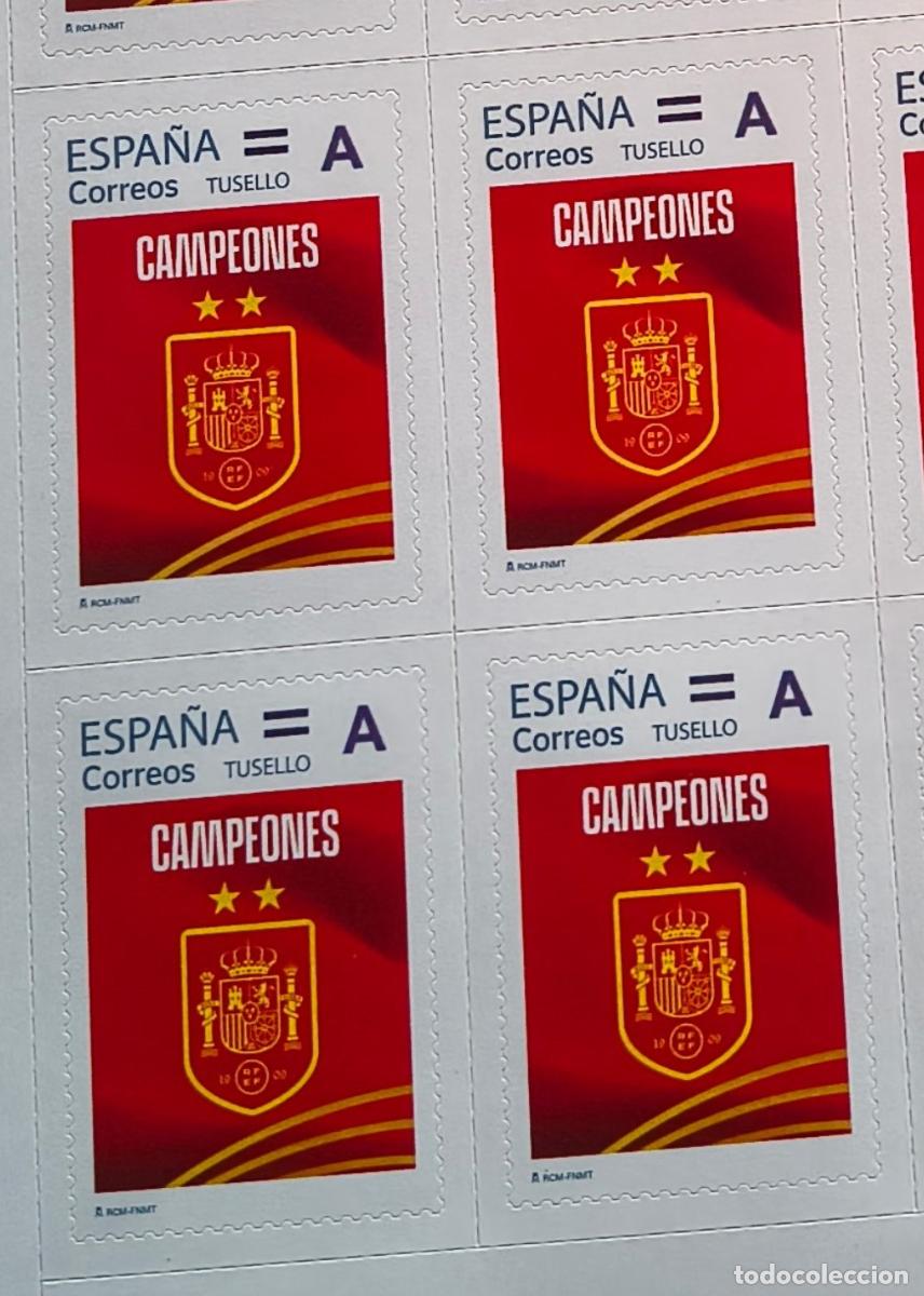 Sellos: ESPA&Ntilde;A 2026 TUSELLO CAMISETA ROJA DE LA SELECCION ESPA&Ntilde;OLA CON DOS ESTRELLAS BLOQUE 4V
