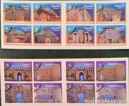 Sellos: Lote de Muestra: Folletos y Sellos de Tarifa A - Arcos y Puertas Monumentales (Espa&ntilde;a)