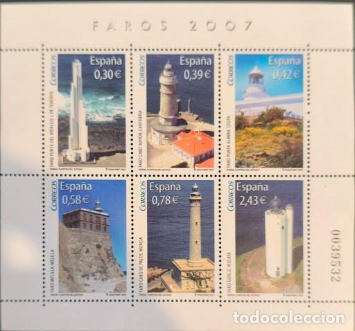 Sellos: Lote de 5 Hojas Bloque - Faros de Espa&ntilde;a (2007-2011) - NUEVAS S/N