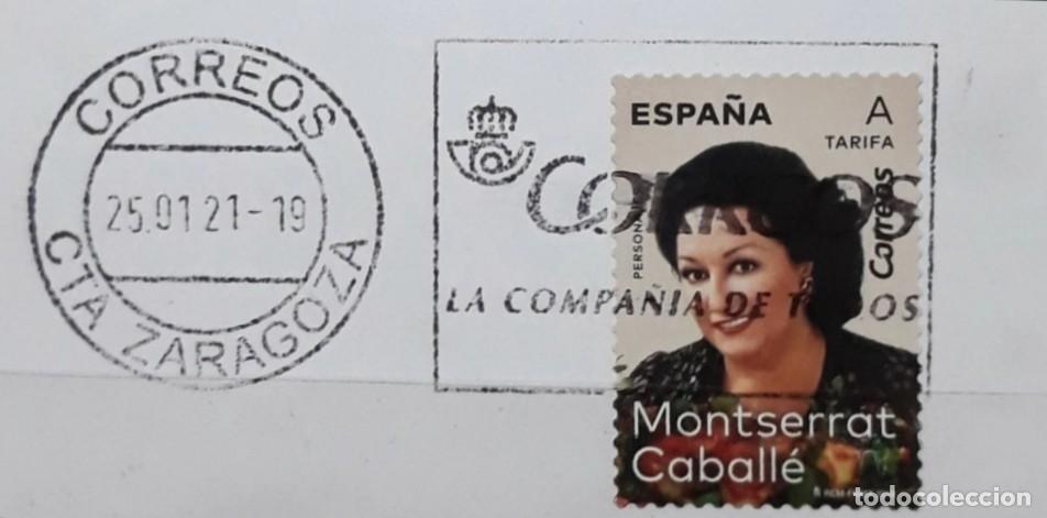 Sellos: ESPA&Ntilde;A 2019 Personajes - Montserrat Caball&eacute;. FECHADOR ZARAGOZA - USADO.