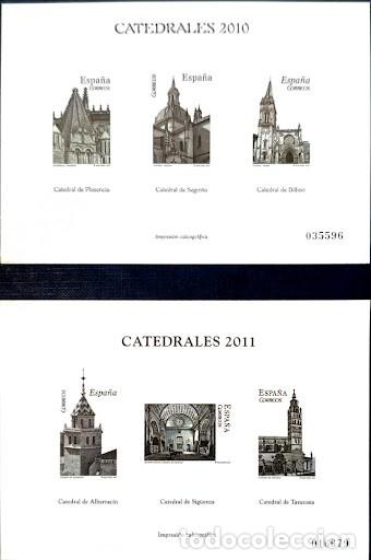 Sellos: Lote de Hojas Filat&eacute;licas &rdquo;Catedrales 2010 y 2011&rdquo; - Espa&ntilde;a - Impresi&oacute;n Calcogr&aacute;fica