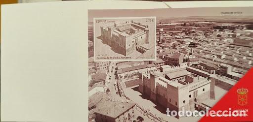 Sellos: Lote 2 Pruebas de Artista: Castillo de Marcilla y Catedrales de Plasencia
