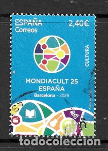 Sellos: ESPA&Ntilde;A 2025. MONDIACULT 25. ESPA&Ntilde;A. BARCELONA. EDIFIL . USADO.