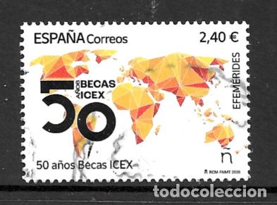 Sellos: ESPA&Ntilde;A 2025. EFMERIDES. 50 ANIVERSARIO BECAS DEL ICEX. EDIFIL 5822. USADO.