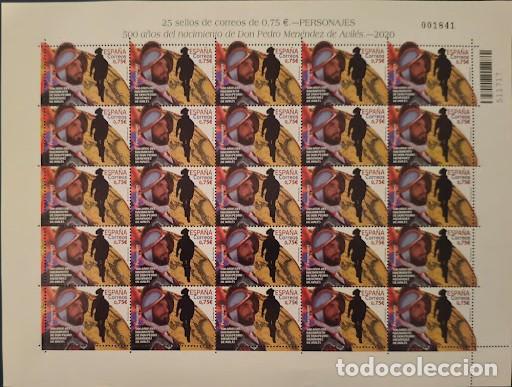 Sellos: Pliego / Hoja Completa de 25 Sellos - 500 A&ntilde;os del Nacimiento de Don Pedro Men&eacute;ndez de Avil&eacute;s (2020)