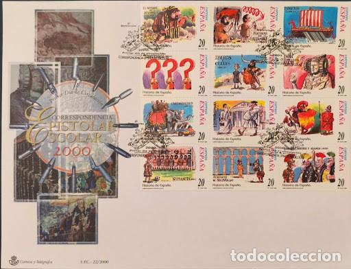 Sellos: Sobre Primer D&iacute;a de Circulaci&oacute;n (FDC) - Correspondencia Epistolar Escolar 2000 (Historia de Espa&ntilde;a)