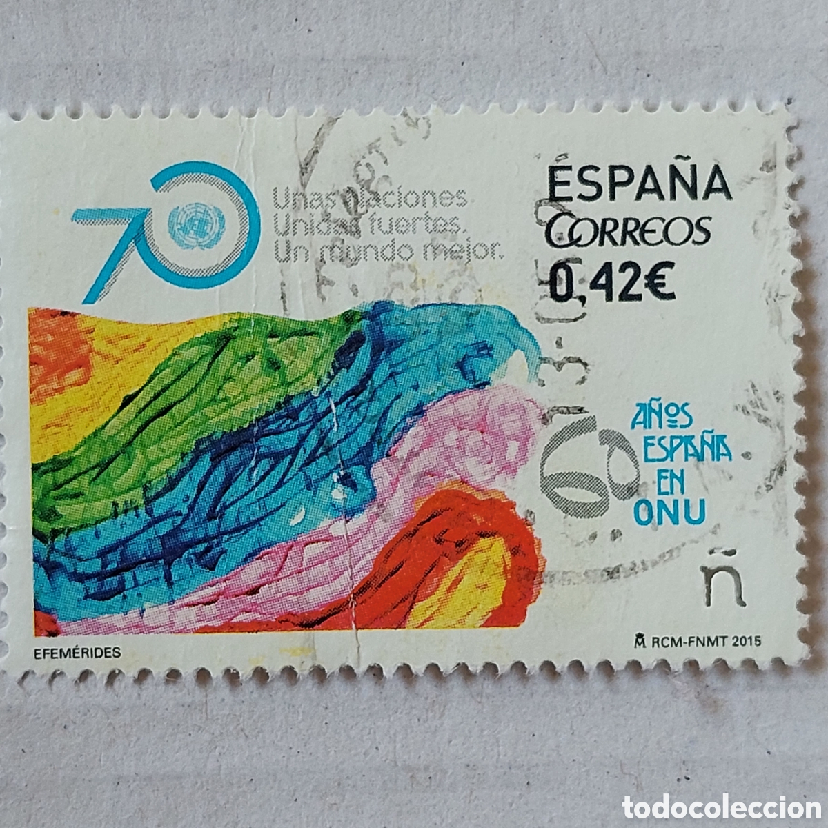 Sellos: 2015 Espa&ntilde;a Usado 70 a&ntilde;os ONU