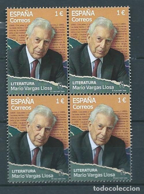 Sellos: ESPA&Ntilde;A 2026 LITERATURA: MARIO VARGAS LLOSA BLOQUE 4V MNH ED 5820 YT 5680