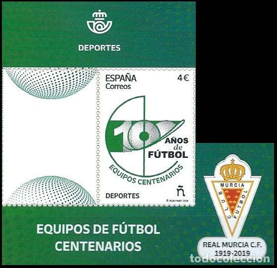 Sellos: ESPA&Ntilde;A 2026 DE HB EQUIPOS DE F&Uacute;TBOL CENTENARIOS: REAL MURCIA C.F. 1919-2019 MNH ED 5912