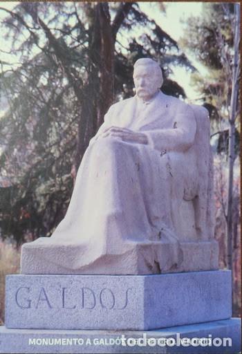 Sellos: Tarjeta postal oficial Correos - Literatura: Monumento a Benito P&eacute;rez Gald&oacute;s (El Retiro, Madrid)