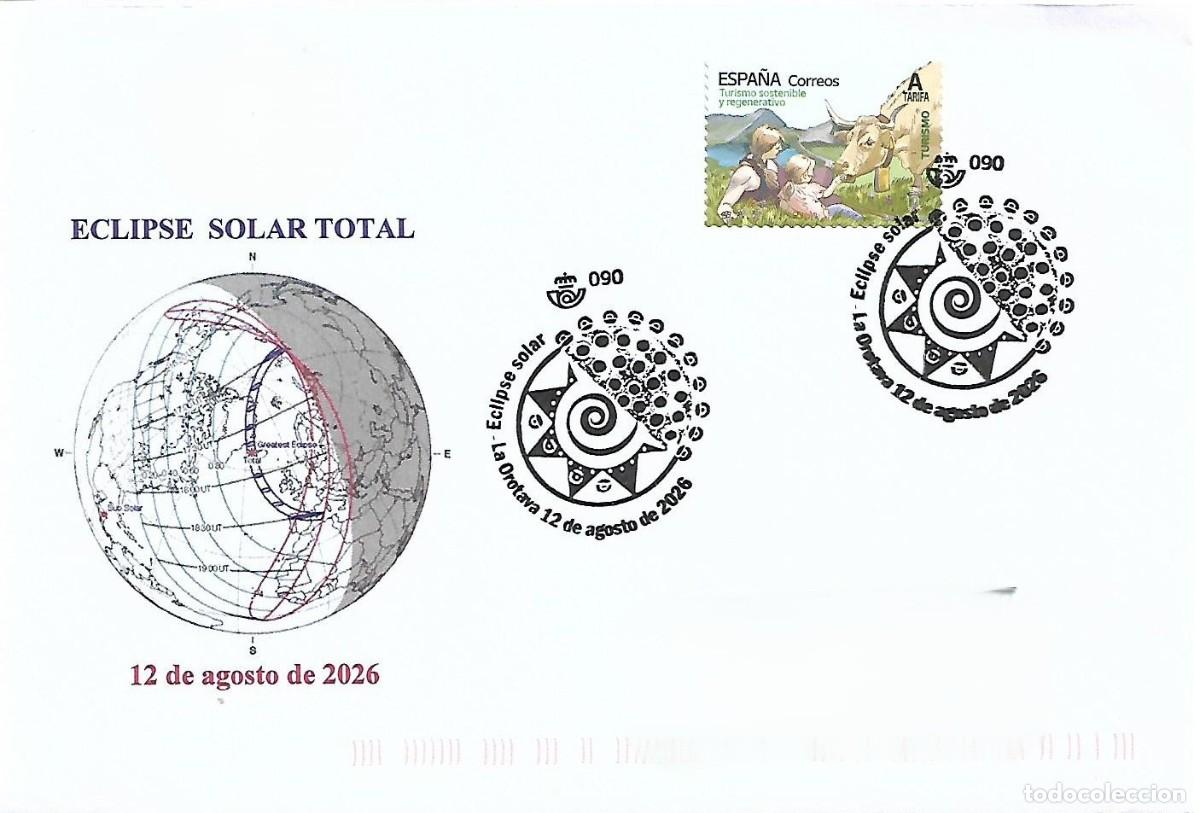 Sellos: MATASELLOS CONMEMORATIVO ECLIPSE SOLAR. LA OROTAVA (CANARIAS), 12 DE AGOSTO DE 2026