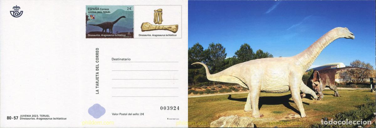 Sellos: 701526 MNH ESPA&Ntilde;A 2023 JUVENIA 2023. TERUEL. DINOSAURIOS. ARAGOSAURUS ISCHIATICUS.