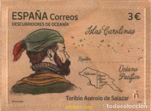 Timbres: 741252 MNH ESPA&Ntilde;A 2024 DESCUBRIDORES DE OCEAN&iacute;A. TORIBIO ASENSIO DE SALAZAR.