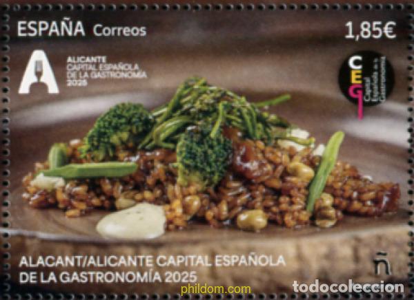 Sellos: 765176 MNH ESPA&Ntilde;A 2025 CAPITAL ESPA&ntilde;OLA DE LA GASTRONOM&iacute;A 2025. ALACANT/ALICANTE.