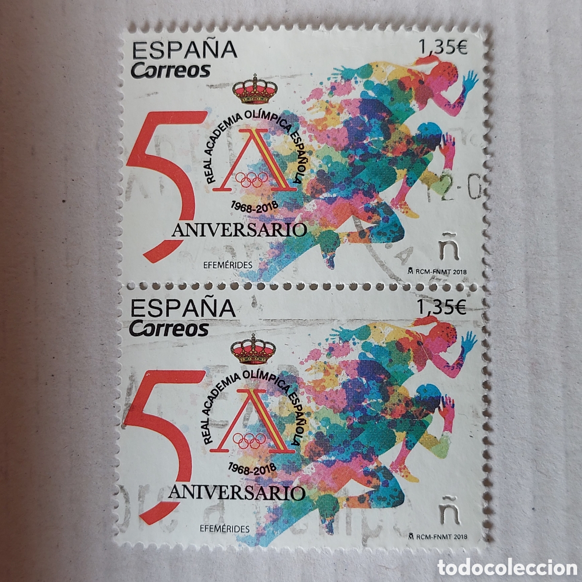 Sellos: 2018 Espa&ntilde;a Usado Efem&eacute;rides aniversario Real Academia Ol&iacute;mpica Espa&ntilde;ola
