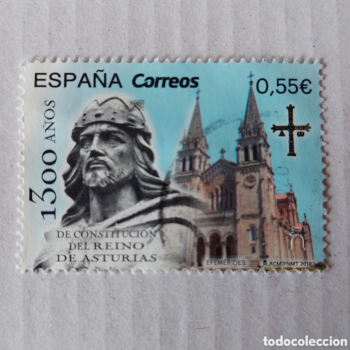 Sellos: 2018 Espa&ntilde;a Usado Efemerides 1500 a&ntilde;os constituci&oacute;n Reino Asturias