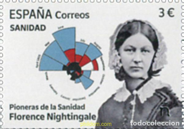 Sellos: 705239 MNH ESPA&Ntilde;A 2023 SANIDAD. PIONERAS DE LA SANIDAD. FLORENCE NIGHTINGALE