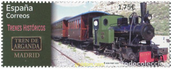 Sellos: 716518 MNH ESPA&Ntilde;A 2023 TRENES HIST&Oacute;RICOS. TREN DE ARGANDA.