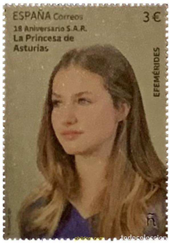 Sellos: 716520 MNH ESPA&Ntilde;A 2023 EFEM&Eacute;RIDES. 18 ANIVERSARIO S.A.R. LA PRINCESA DE ASTURIAS.