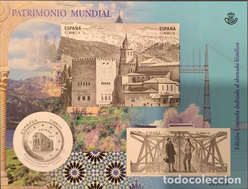 Sellos: Prueba Oficial Calcogr&aacute;fica - Espa&ntilde;a 2017 - Patrimonio Mundial / Exfilna (Puente Vizcaya y Granada)